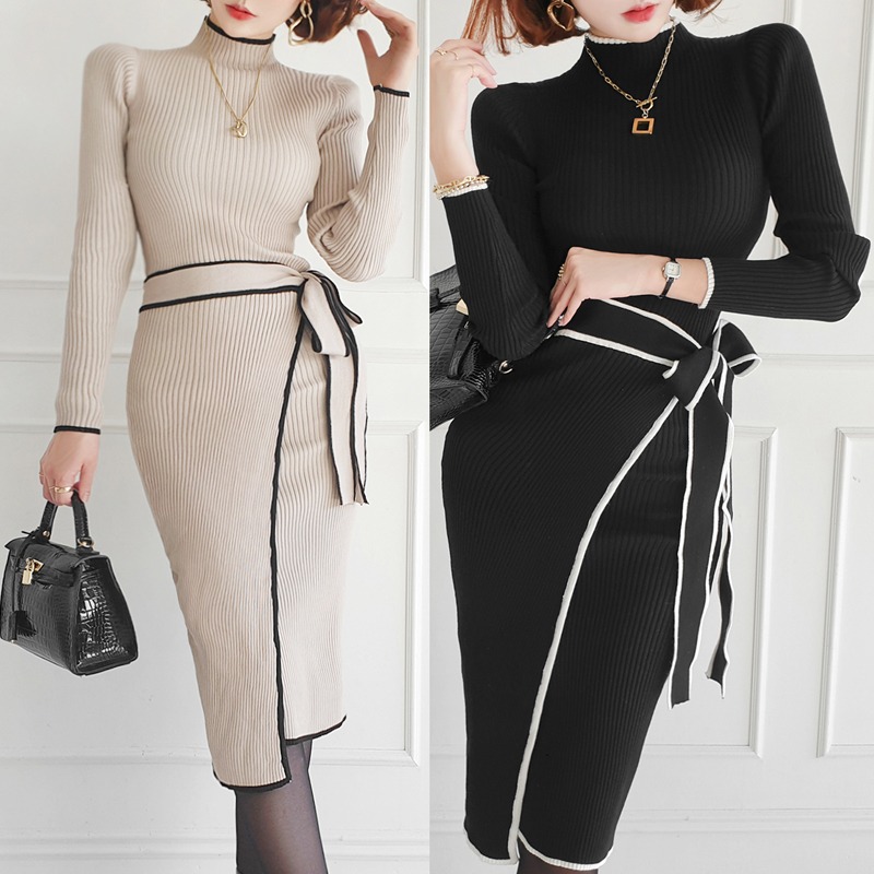 Vestido de suéter de hilo core - Women Bags Ru reseña y precio
