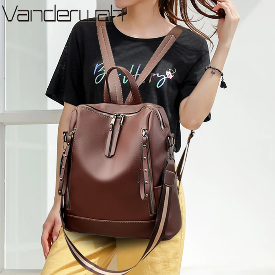 Mochila De cuero suave para es - Women Bags Branded reseña y precio