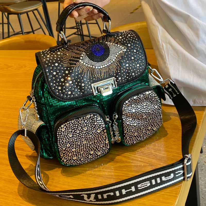 Mochila De Cuero PU con diaman - Women Bags Branded reseña y precio